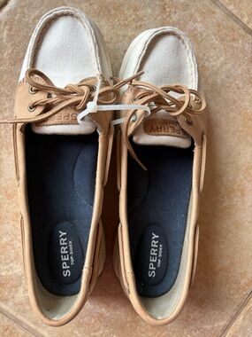 Sperry Tan and Cream Women's Boat Shoes